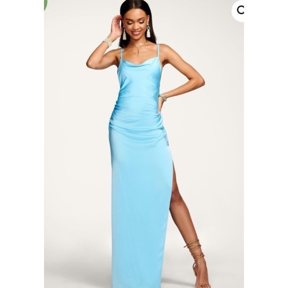 NWT Ramy‎ Brook Marie Cowl Neck Maxi Dress Sky
